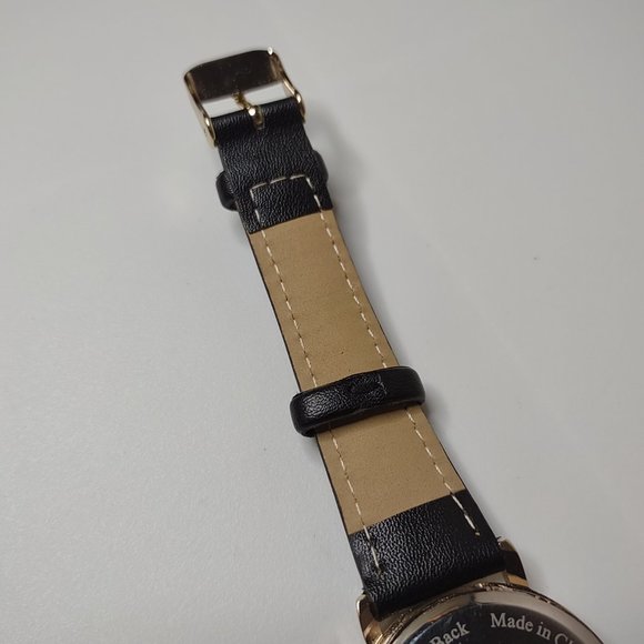 Gold Tone And Black Band Cute Watch - Picture 10 of 11
